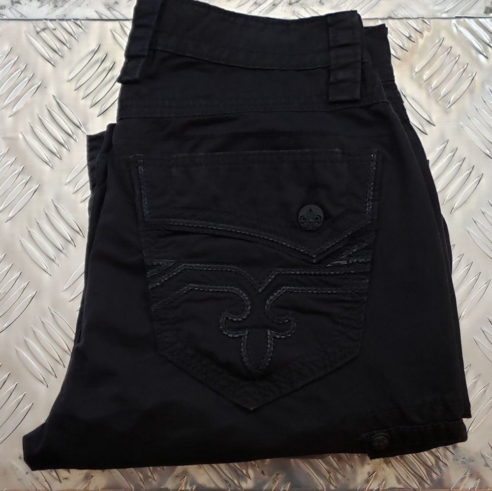 Rock Revival Shorts Blk On Blk 32W